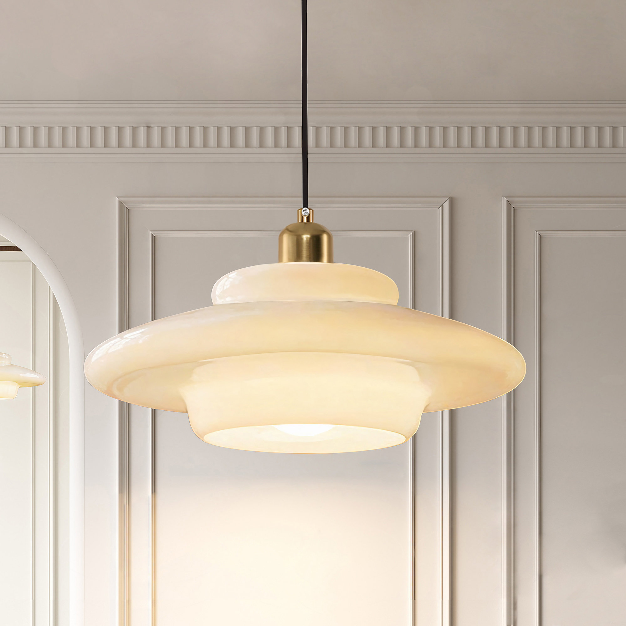 Mid+Century+Pendant+Lamp+Gold+